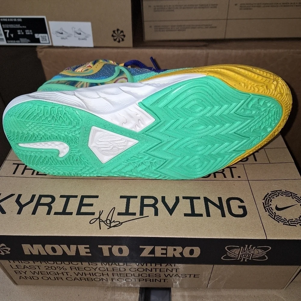 Nike Kyrie 8 GO SE (GS) Baltic Blue/ Multi-Color new with the box with no flaws.